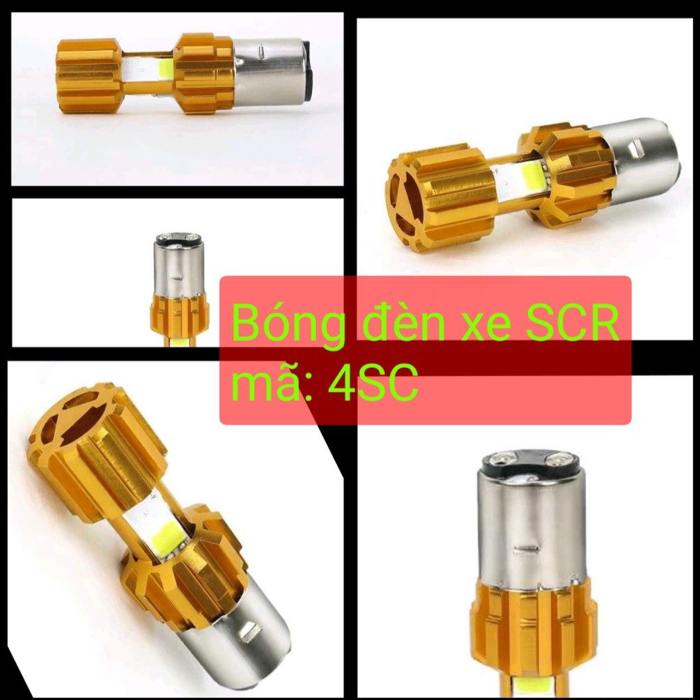 bóng đèn 4 led xe máy cắm thẳng