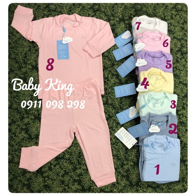 [Thanh lý].BU. Bộ pyjama mặc ngủ sợi tre cổ 3cm