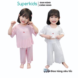 Bộ dài tay bé gái tay lỡ quả Cherry 8-18kg QATE710