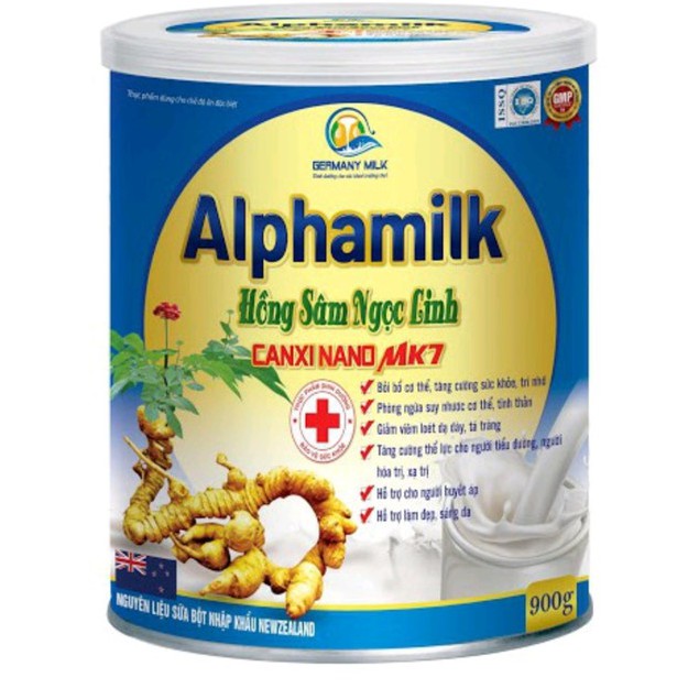 Sữa bột dinh dưỡng  Alphamilk HỒNG SÂM NỌC LINH CANXI NANO MK7