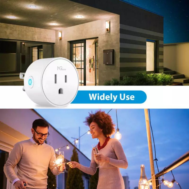 Ổ Cắm WIFI Thông Minh NGTeco, Công Tắc Nguồn Điều Khiển Từ Xa Tương Thích Với Alexa Google Home Assistant (10/16A)