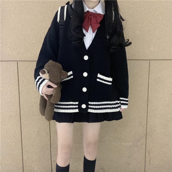 Áo cardigan form rộng dáng dài học sinh cá tính