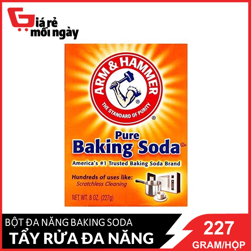 [Made in USA] Bột Tẩy Rửa Đa Năng Baking Soda Arm&amp;Hammer Pure Baking Soda 227g/hộp