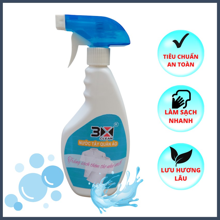 Nước Tẩy Trắng Quần Áo 3x Clean 500ml