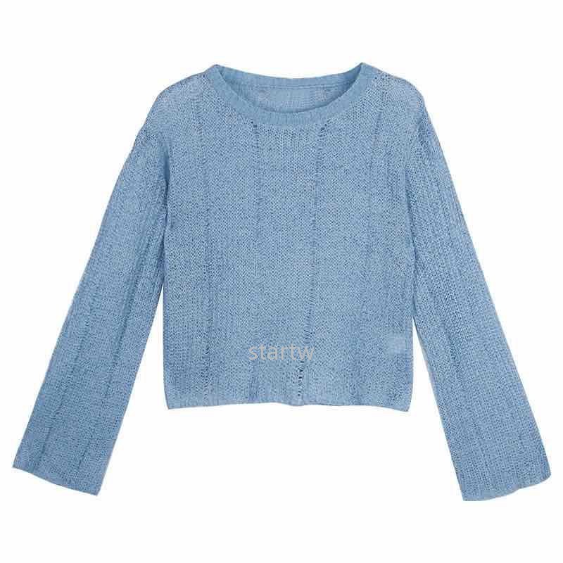 Áo len dệt kim mỏng tay dài dáng rộng thời trang tùy chọn màu sắc cho nữ | BigBuy360 - bigbuy360.vn