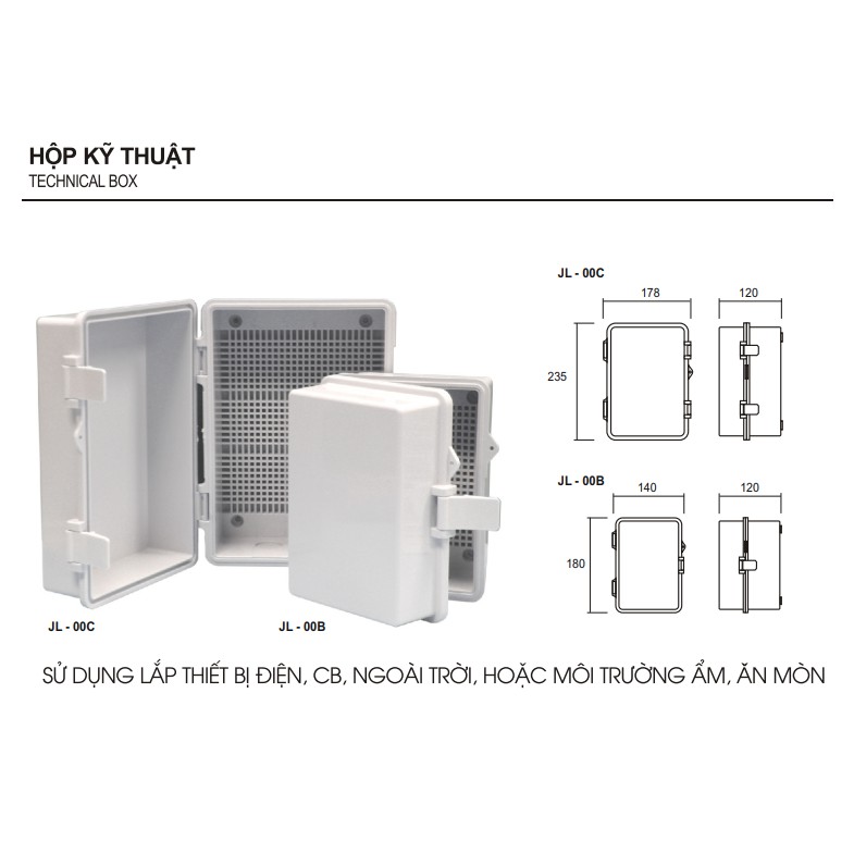 Tủ điện LiOA chống cháy, chống nước-hộp kỹ thuật JL-00C  & JL-00B
