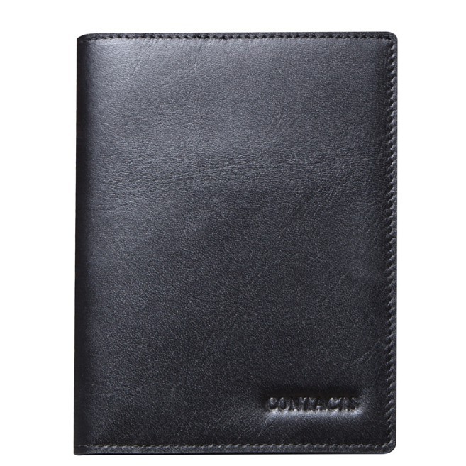 2020 Contact M1275 BH 2 Năm - Bóp Ví Đứng Hộ Chiếu Passport Da Ngựa Điên Men Wallet Genuine Bò - Nam Nữ