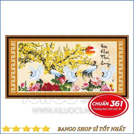 FREESHIP 99K TOÀN QUỐC_Tranh thêu hạc mai khai phú quý 3D Ailuo AL53359