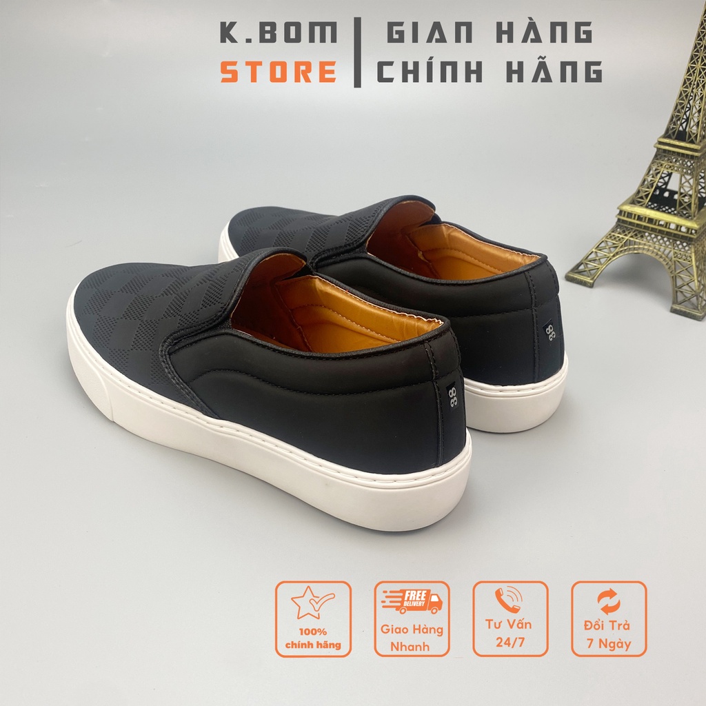 Giày Lười Nam Slipon  LV - Giày Nam Đẹp In hoạ tiết