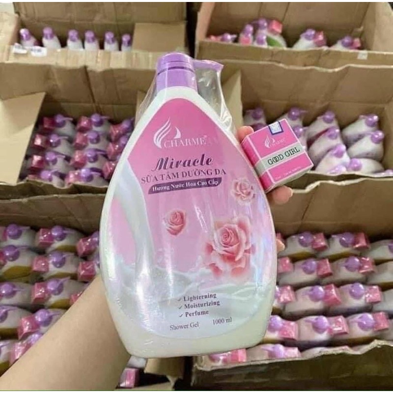 Sữa tắm dưỡng trắng da hương nước hoa MIRACLE 1000ml/Tặng kèm nước hoa mini