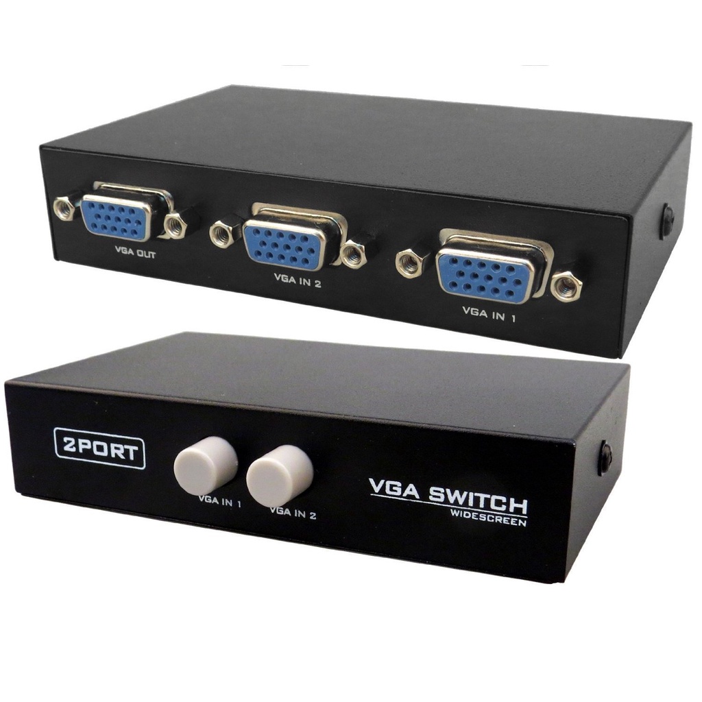 Bộ Hub Chia VGA 2 CPU Ra 1 Màn Hình FJGEAR FJ-15-2C (2 Port VGA Video Switch)