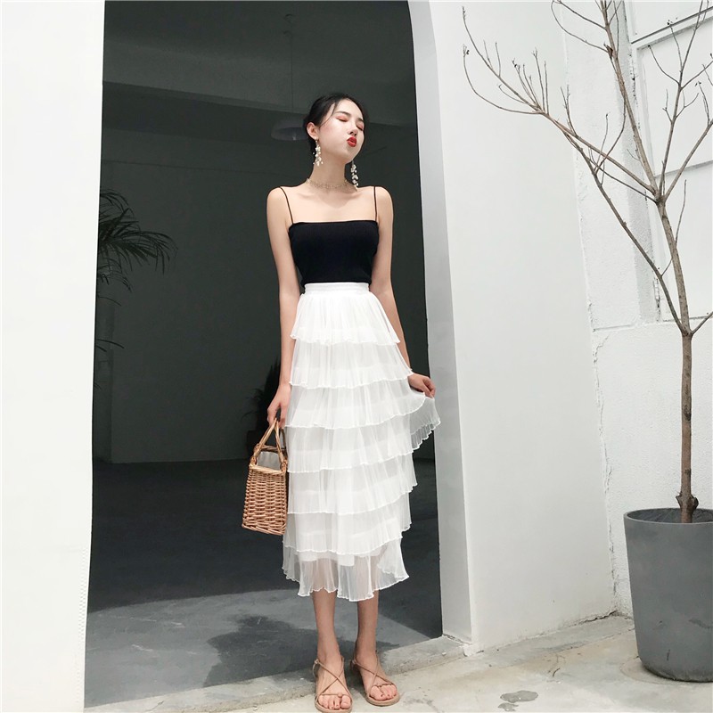 [ Mã FADIRECT20 giảm 20K đơn 150K] ❤SẴN-ẢNH THẬT CUỐI| |CHÂN VÁY TRẮNG DÀI XẾP TẦNG CÔNG CHÚA ULZZANG | BigBuy360 - bigbuy360.vn