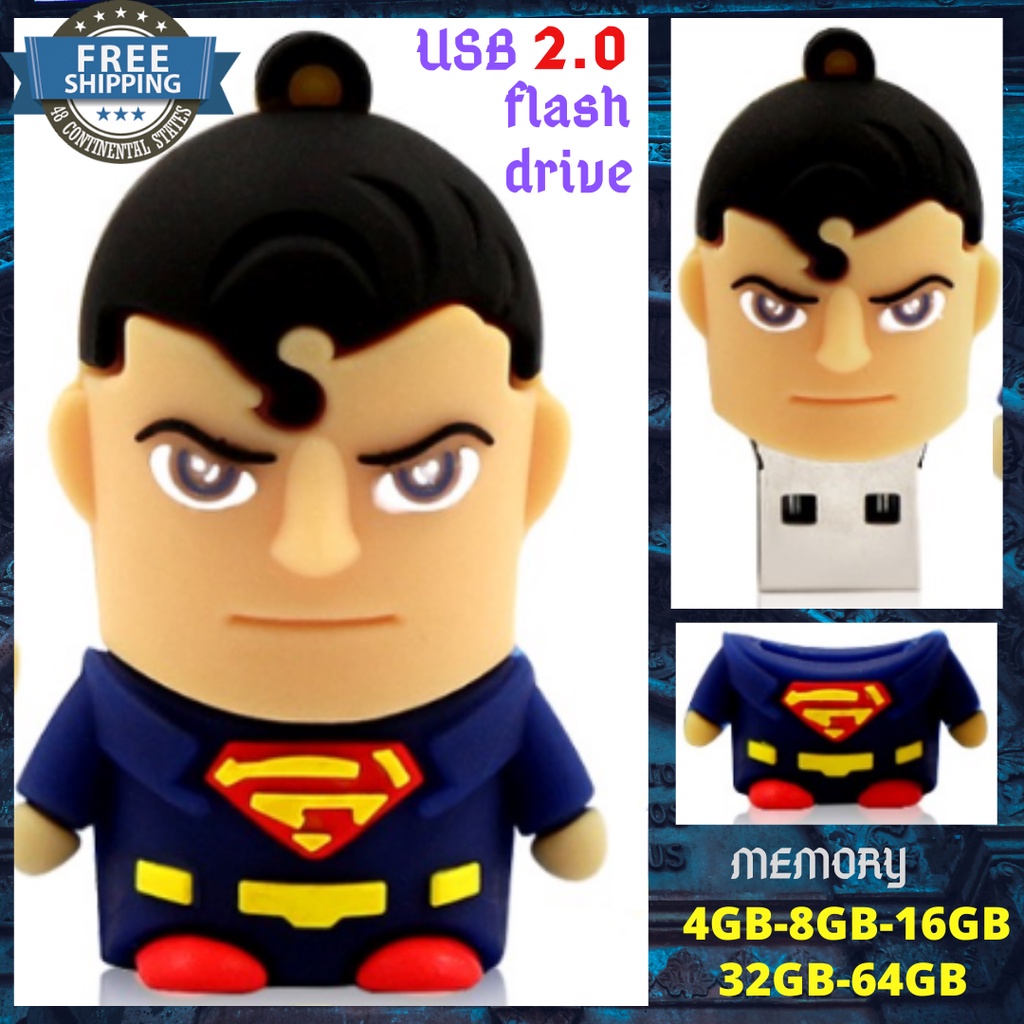 Usb 2.0 1GB 8GB 16GB 32GB 64GB 128GB Hình Hoạt Hình Siêu Anh Hùng