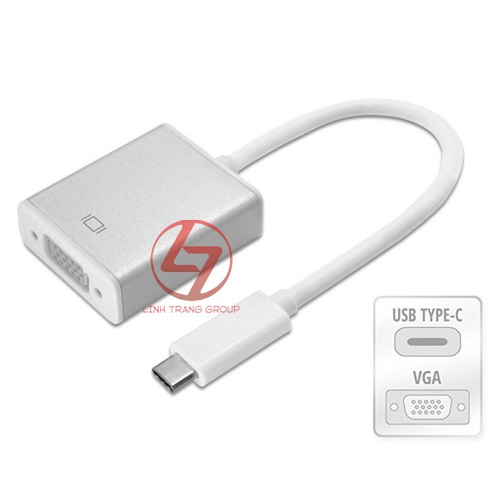 Cáp chuyển USB type-C ra VGA vỏ nhôm cao cấp hỗ trợ 4K PK31