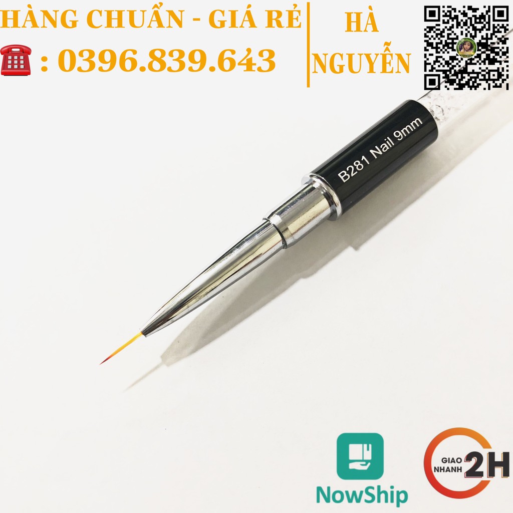 Cọ Vẽ Nét B281 - Cọ Râu vẽ Nét Cán Đá 3 size 5mm 9mm 11mm