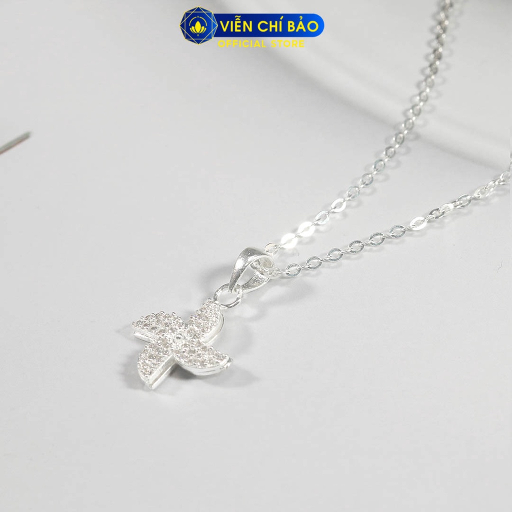 Dây chuyền bạc nữ hoa chong chóng chất liệu bạc 925 thời trang phụ kiện trang sức Viễn Chí Bảo D400813