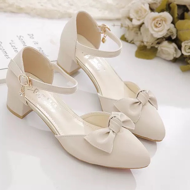 Giày Cao Gót 5P Buộc Nơ Mẫu Mới Sang Chảnh K9