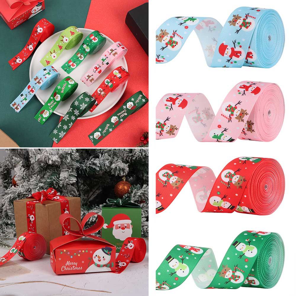 Cuộn dây ruy băng trang trí giáng sinh 5 yards 9 màu lựa chọn