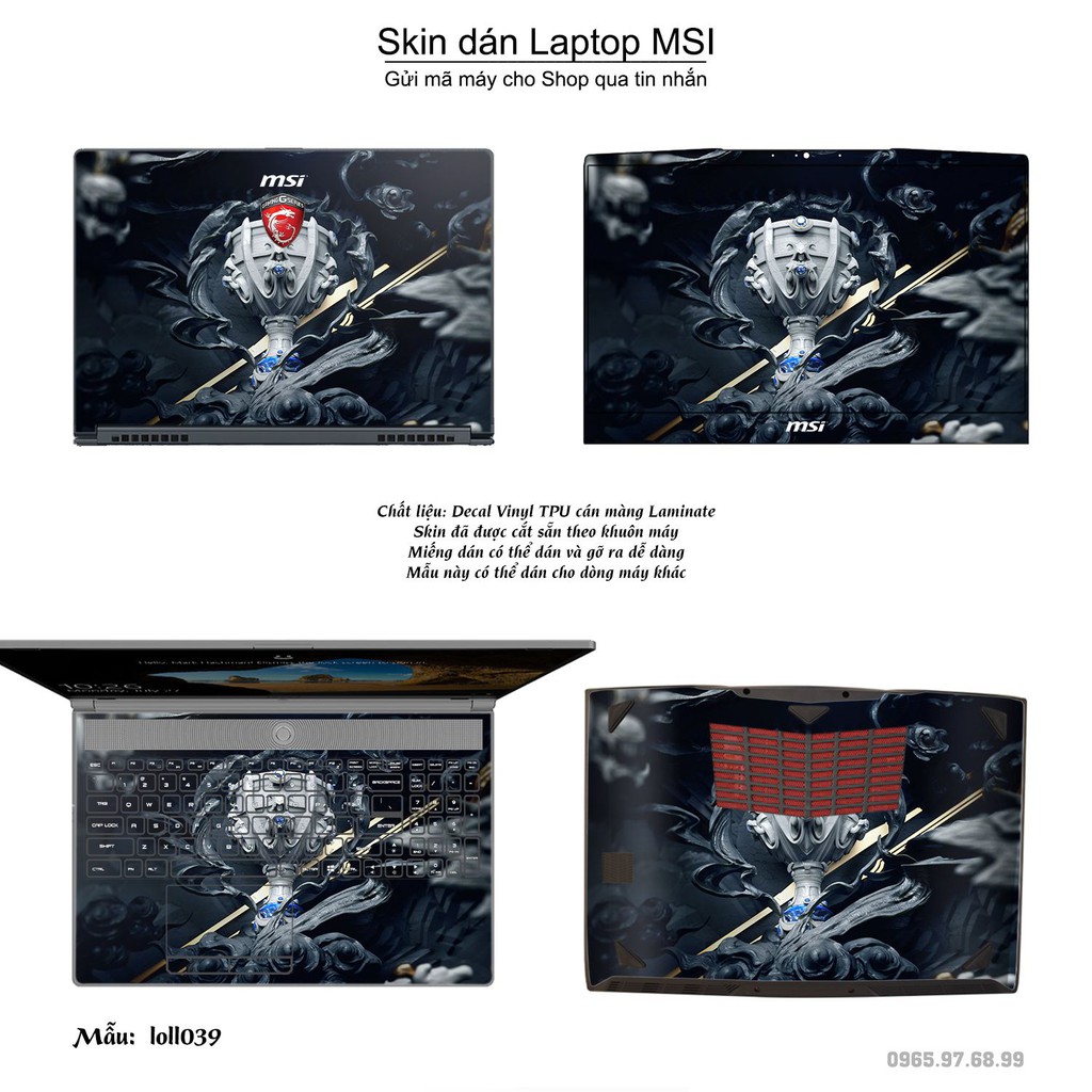 Skin dán Laptop MSI in hình Liên Minh Huyền Thoại nhiều mẫu 5 (inbox mã máy cho Shop)