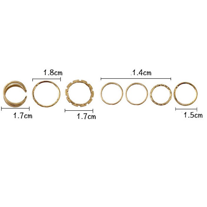 Bộ 7 Nhẫn Phong Cách Thời Trang Cổ Điển Cho Nữ