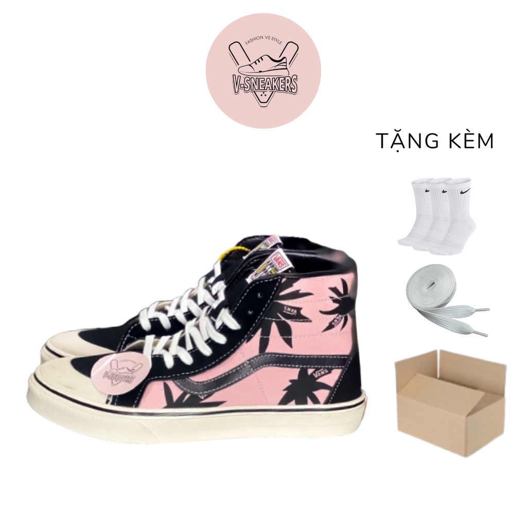 Giày thể thao vans cao cổ cần hồng