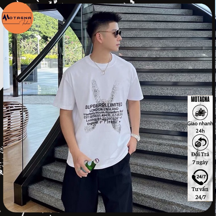 Áo thun nam cổ tròn, Áo phông nam Motagna thời trang phong cách trẻ trung in Thỏ BBR mã XZ389