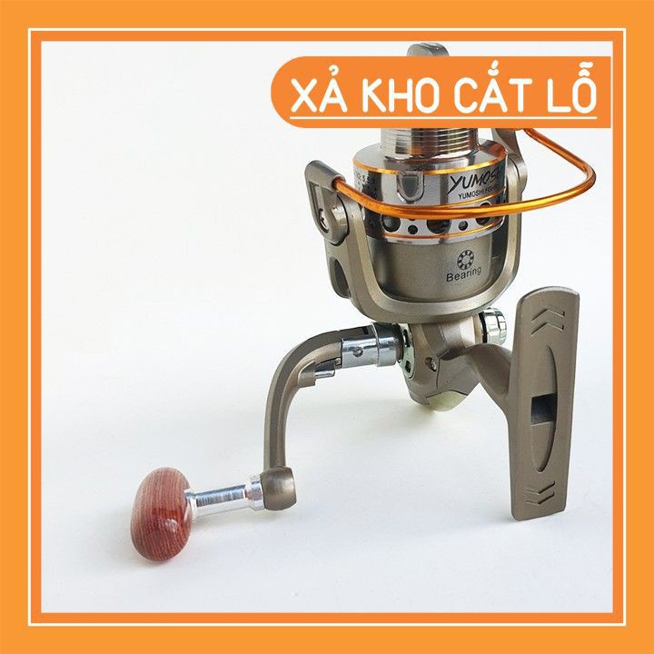 Máy Câu Cá Yomoshi LC Kim Loại 3000-7000 ĐỦ SIZE (TẶNG CƯỚC SHIMANO 100M CACBON )  MÁY CÂU CÁ MÁY ĐỨNG YOMOSHI