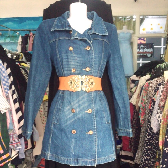 Áo khoác jean nữ dáng dài [2hand]