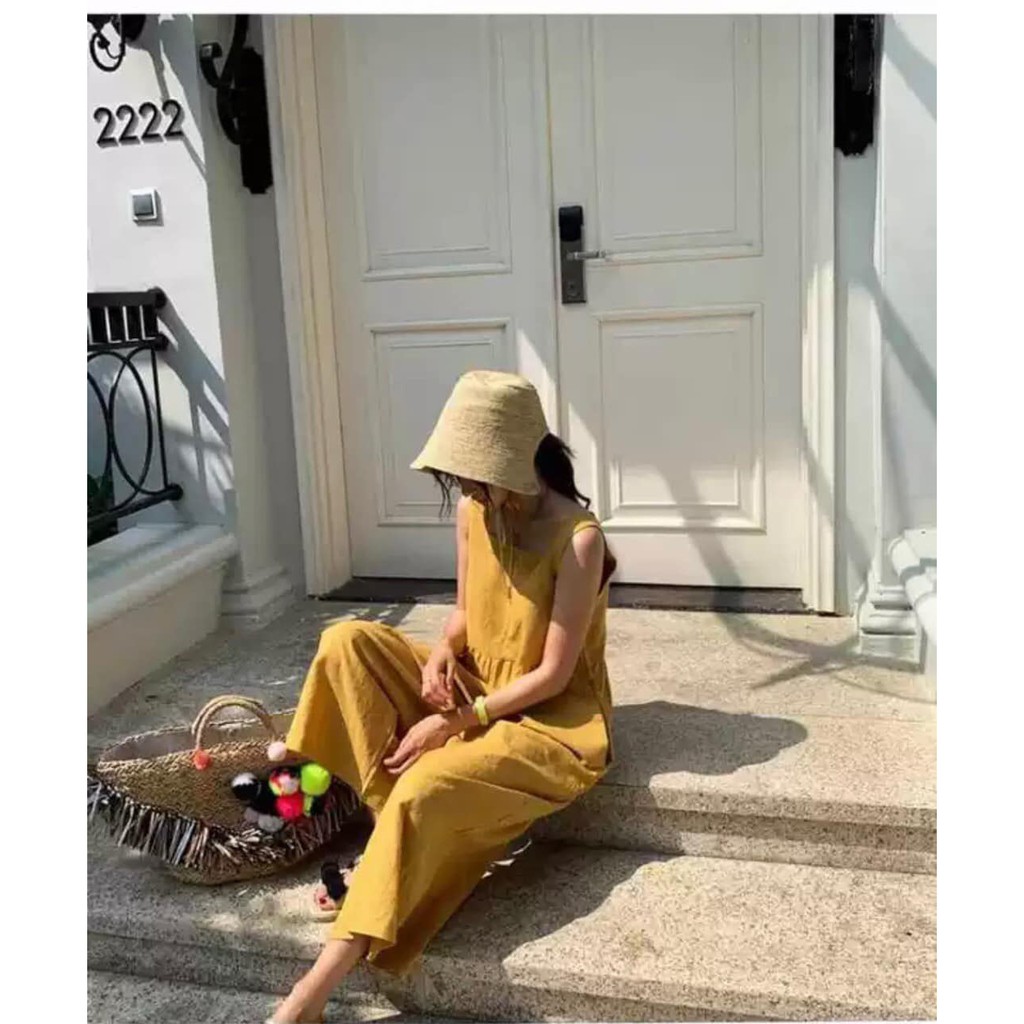 Bộ jumpsuit không tay dáng suông 03 màu - chất nilen mát mẻ