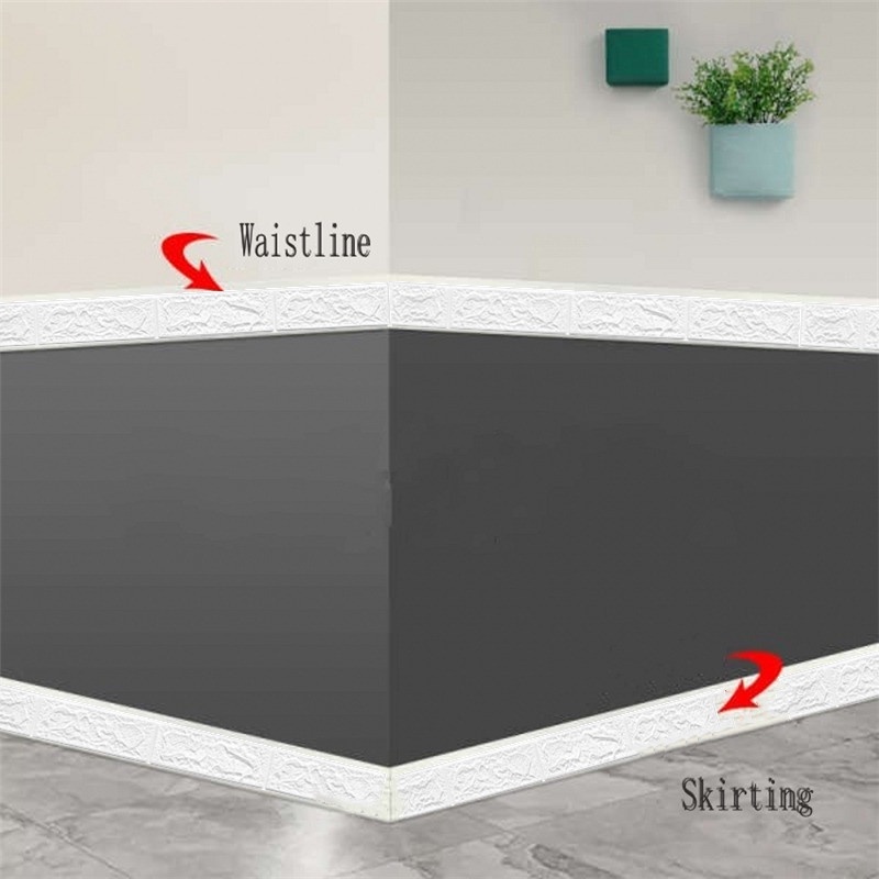 Dải Dán Góc Tường 3D Tự Dính Bằng Xốp Chống Thấm Nước Trang Trí Viền Tường