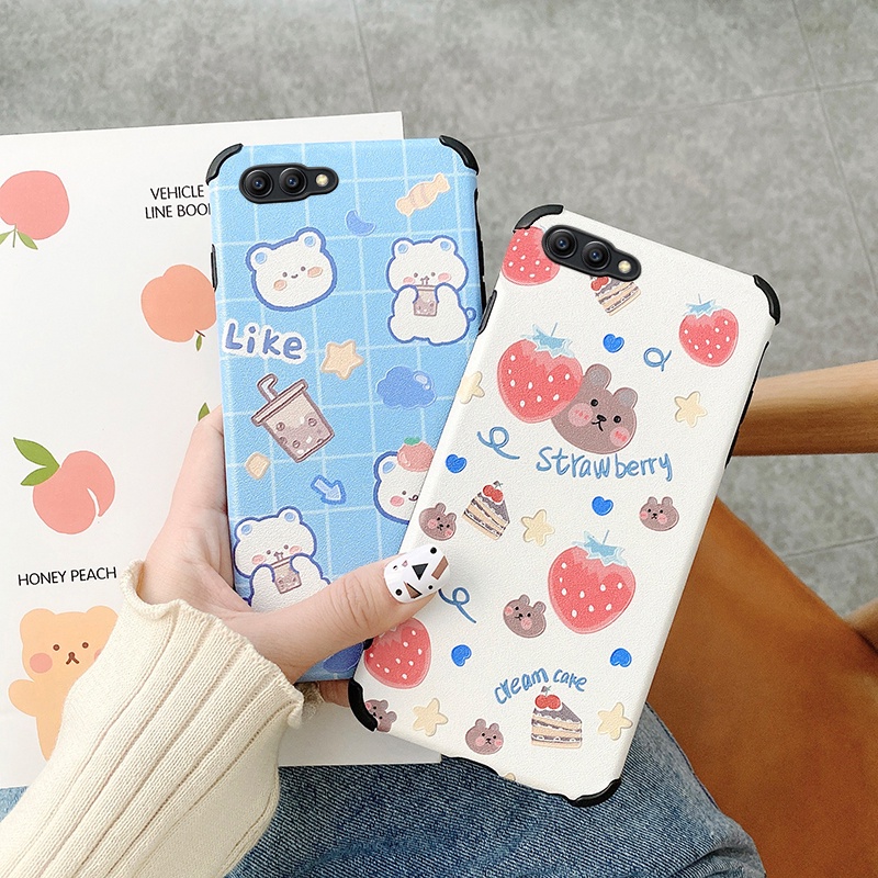 Ốp Điện Thoại Lụa Chống Nước Họa Tiết Hoạt Hình Đáng Yêu Cho Huawei Honor View 10