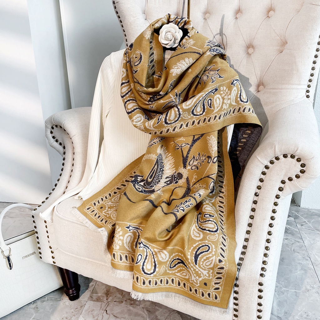 Zl Khăn Choàng Cổ cashmere Râu Ngắn Phối Tua Rua Ấm Áp Thời Trang Mùa Đông Hàng Mới Về Dành Cho Bạn Nữ Trong Phòng Điều Hòa Không Khí Ngoài Trời