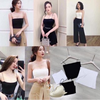 Áo 2 Dây sợi Bún cotton Dáng Dài phối đồ cực xinh