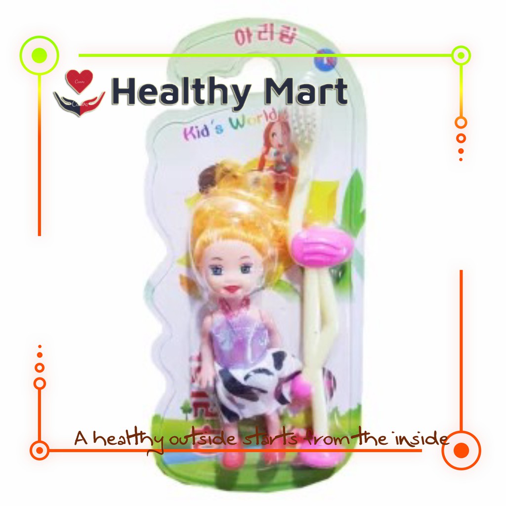 ✔️Bé Gái - Bàn Chải đánh răng trẻ em tặng kèm Búp bê - cho bé từ 1 tuổi