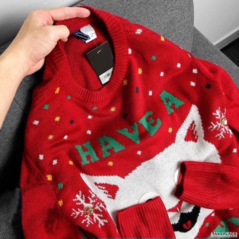 Áo Thun Len Nam Nữ Tay Dài Thu Đông NOEL Màu Đỏ Hàng Xuất Xịn Cao Cấp Có size nhỏ XS