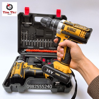Máy khoan pin dewalt 36V 3 chức năng, 100% lõi đồng tặng bộ phụ kiện 24 chi tiết