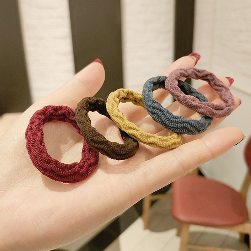 Bộ 10 Dây Buộc Tóc Co Giãn Dày Dành Cho Nữ