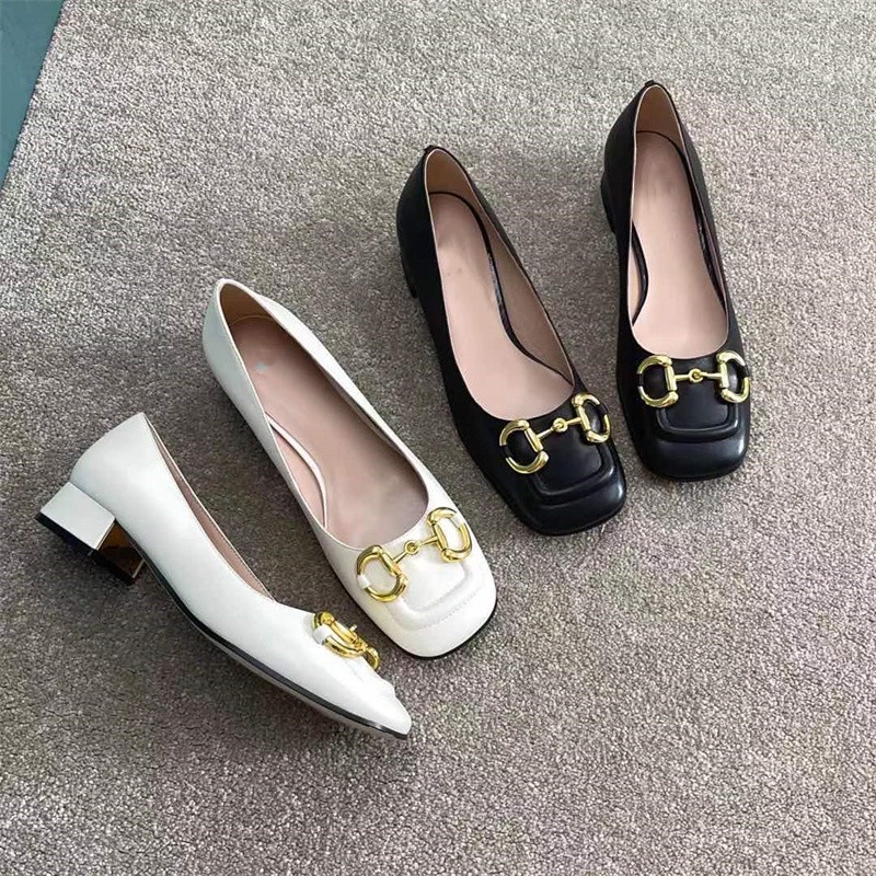 Giày nữ, giày búp bê nữ đế vuông 3p xích tròn cực xinh. Chất liệu da mềm, đi êm chân. Kiểu dáng trẻ trung, dễ phối đồ