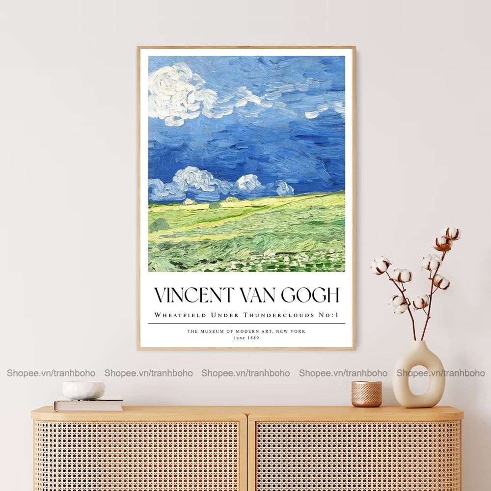 Mẫu tranh Van Gogh treo tường kích thước 50*70cm, tặng kèm đinh 3 chân treo tranh, bảo hành 12 tháng