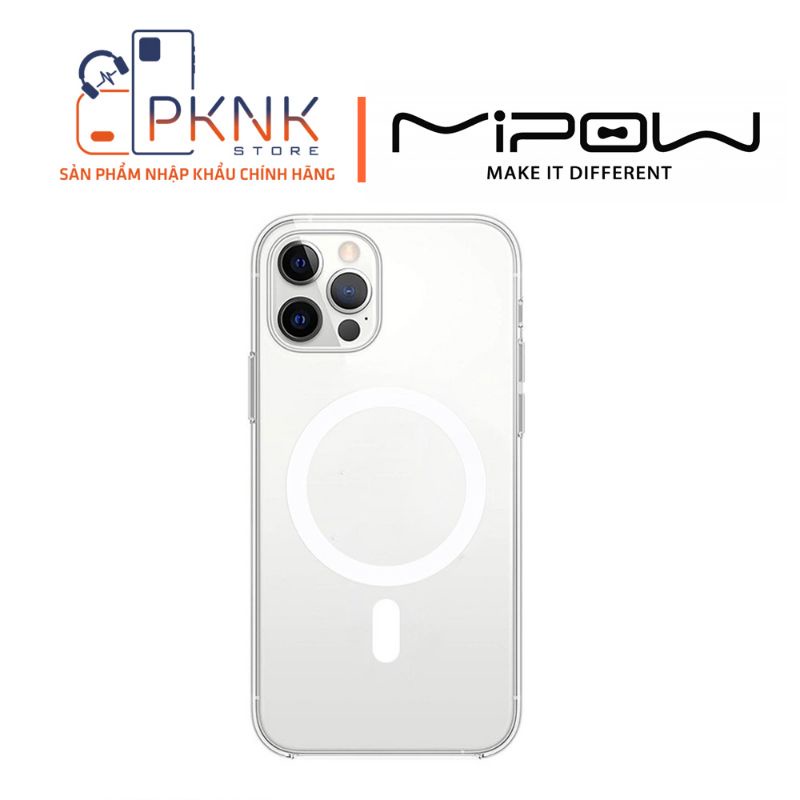 Ốp Lưng MIPOW TEMPERED GLASS TRANSPARENT MAGSAFE 14 Promax 14 Pro 14 Plus 14 13 Pro 13 Promax 12 12 Pro 12 Promax