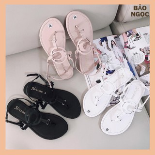Sandal xỏ ngón nữ, Giày Sandal Nữ Đế Bệt Da Mềm Thích Hợp Mọi Lứa Tuổi Phối Phụ Kiện Cực Xinh Đế Chống Trượt