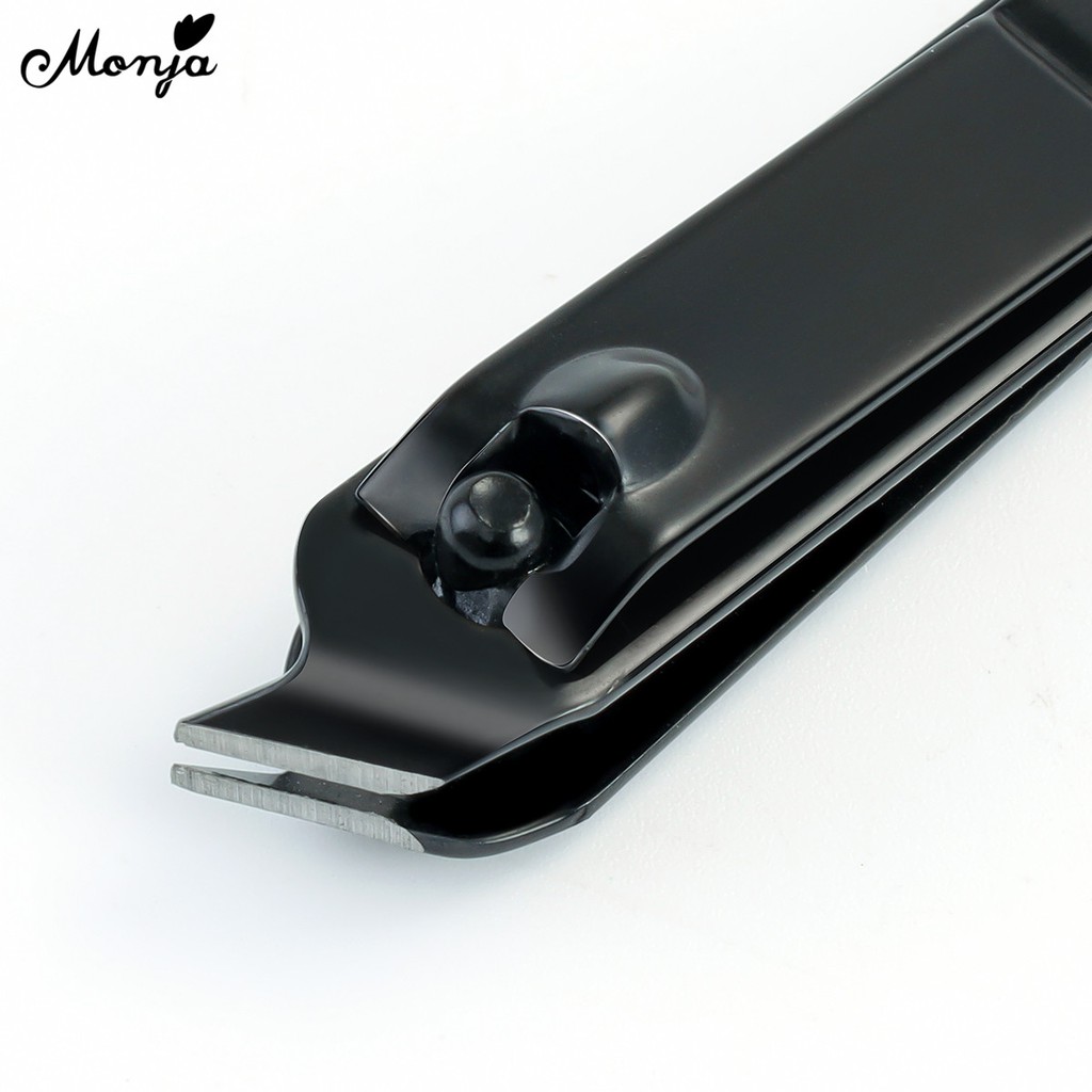 [Hàng mới về] Dụng Cụ Cắt Móng Tay Monja Bằng Thép Không Gỉ Màu Đen