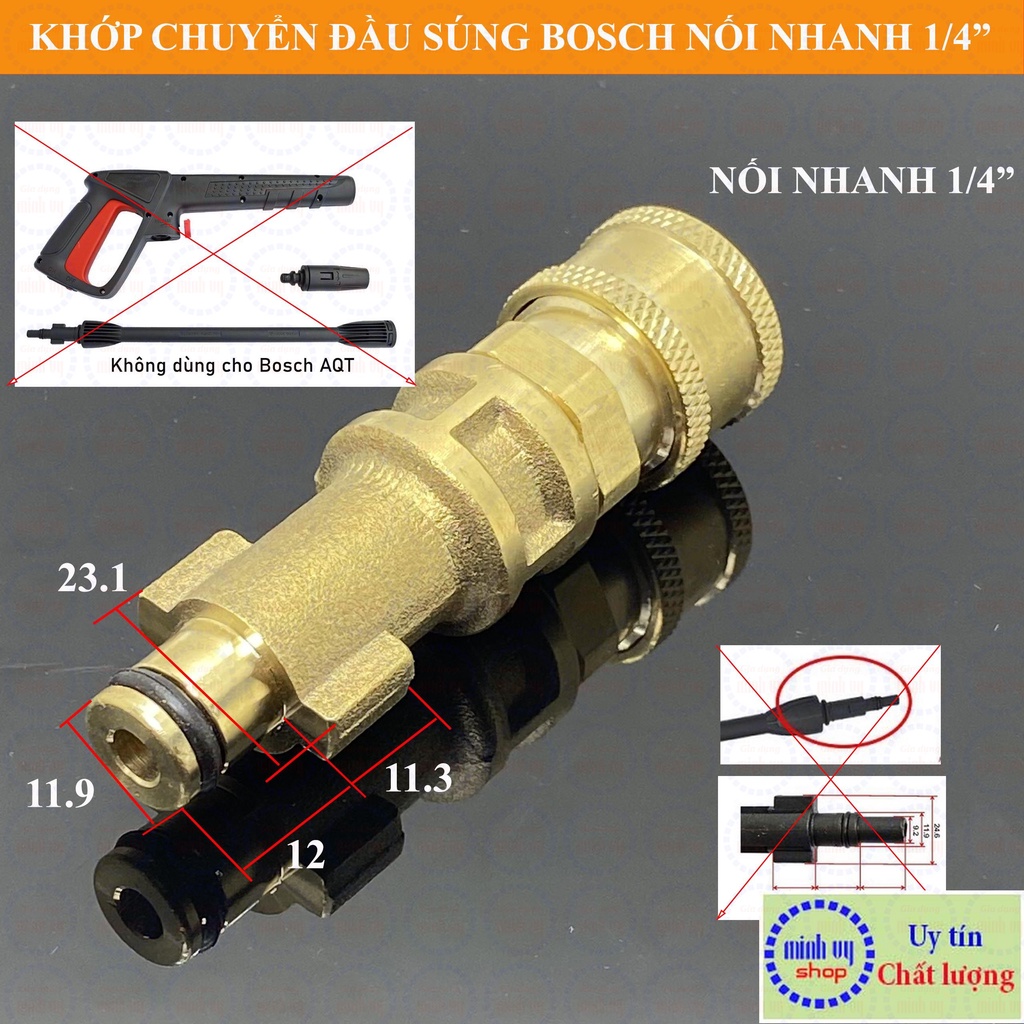 Khớp chuyển sung xịt dài sang nối nhanh máy rửa xe BOs