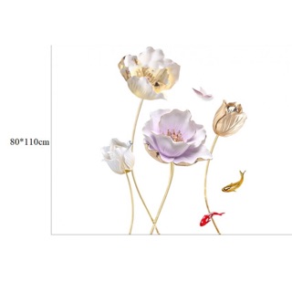[XẢ KHO - thanh lý giá rẻ] Tranh dán tường 3D mới - sen và cá