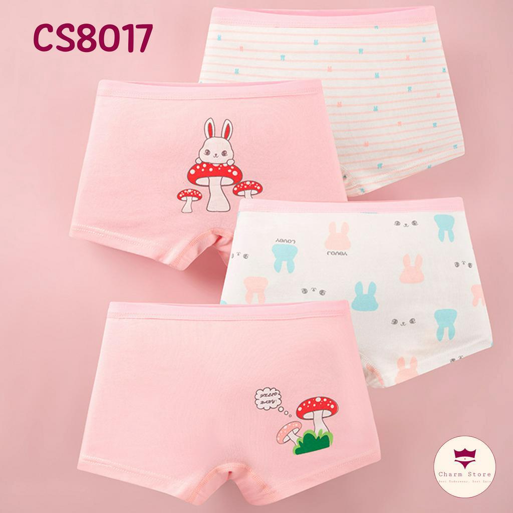 BabyBooFashion - Set 4 quần chip đùi bé gái từ 12-45kg  siêu dễ thương, chất cotton cao cấp mềm mịn với da bé