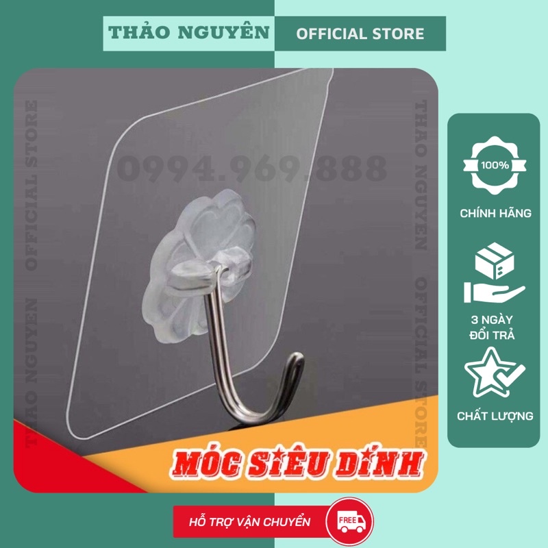 Móc Dán Tường Siêu Dính Trong Suốt Chịu Lực Tốt Treo Tường Chắc Chắn