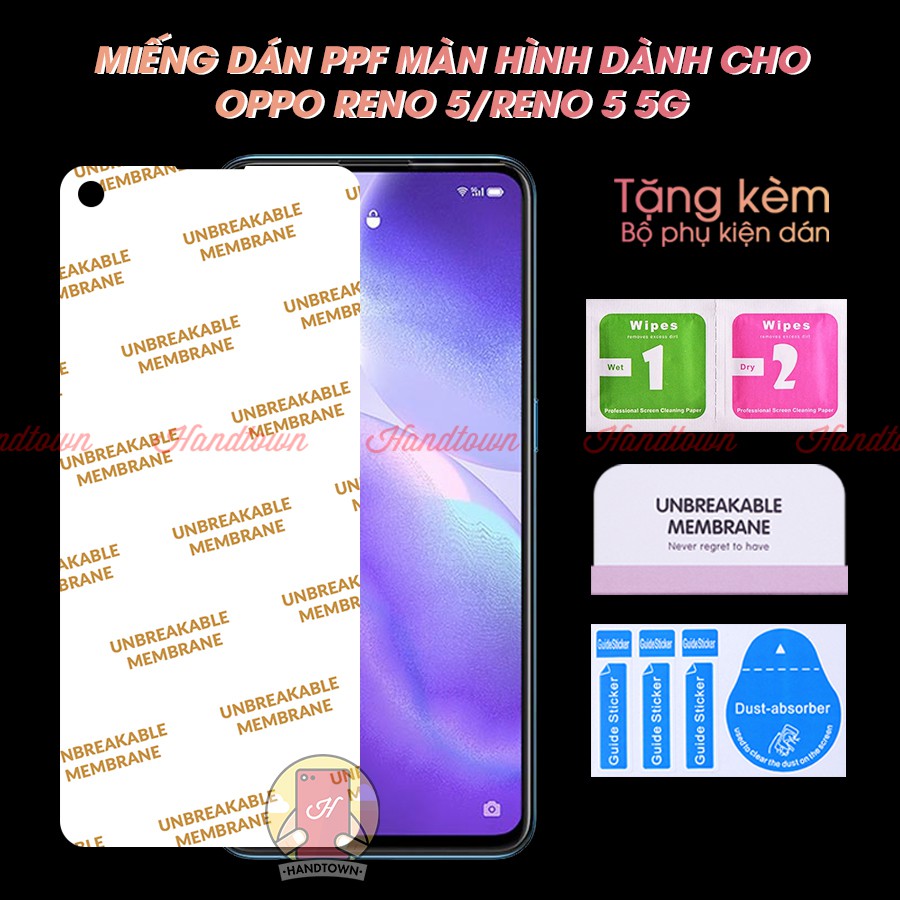 Miếng Dán Màn Hình PPF Oppo Reno 5 4G Reno 5 5G Reno5 4G Reno5 5G Kính Cường Lực Dẻo Trong Suốt Chống Trầy Xước Va Đập