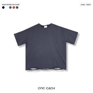 UNISEX Áo phông basic rách gấu TSS971