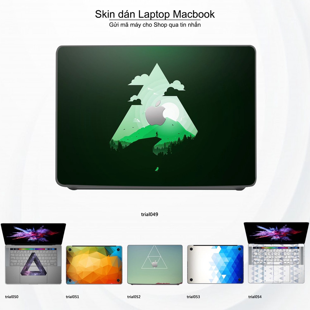 Skin dán Macbook mẫu Đa giác (đã cắt sẵn, inbox mã máy cho shop)