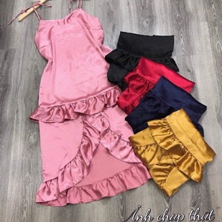Đầm hai dây maxi bèo
